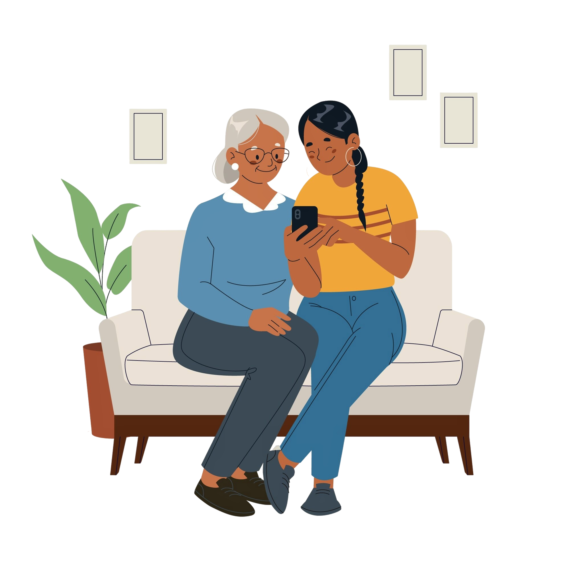 giovane badante con anziana